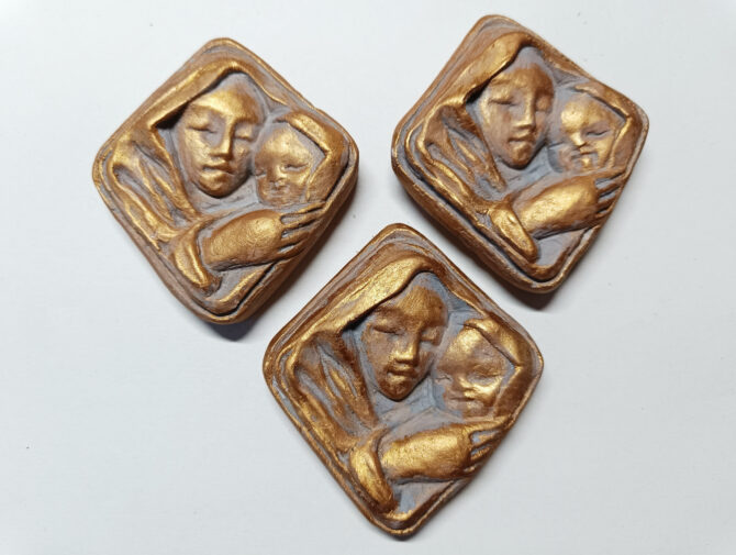 Dreier-Set Medaillons Holy Mother and Child